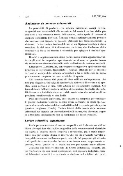 Alta frequenza rivista di radiotecnica, telefonia e acustica applicata