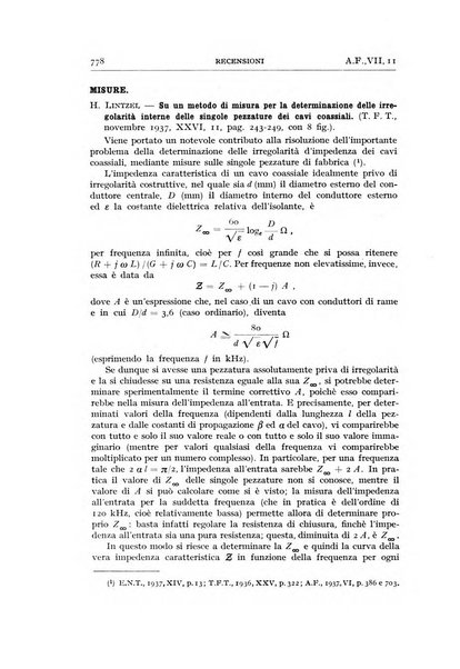 Alta frequenza rivista di radiotecnica, telefonia e acustica applicata