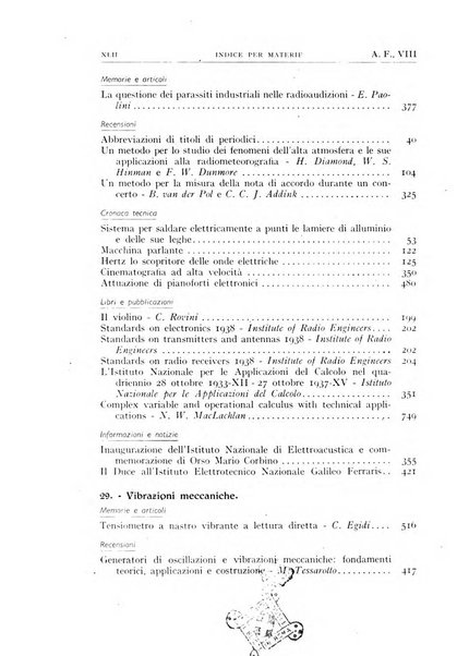 Alta frequenza rivista di radiotecnica, telefonia e acustica applicata