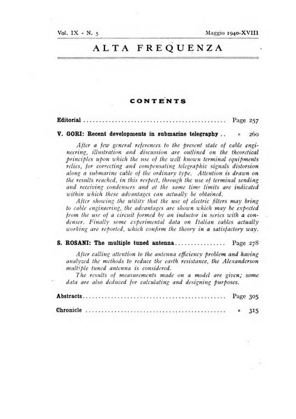 Alta frequenza rivista di radiotecnica, telefonia e acustica applicata