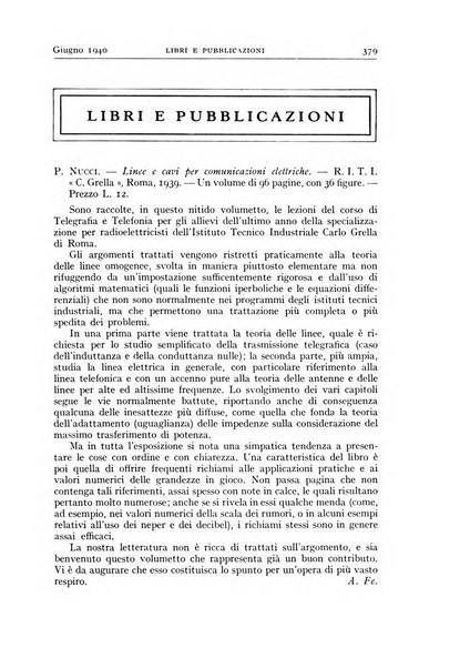 Alta frequenza rivista di radiotecnica, telefonia e acustica applicata