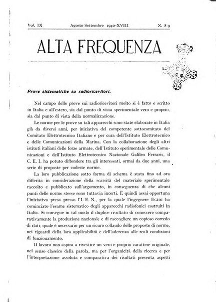 Alta frequenza rivista di radiotecnica, telefonia e acustica applicata