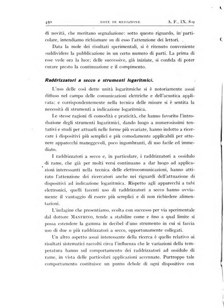 Alta frequenza rivista di radiotecnica, telefonia e acustica applicata