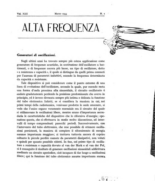 Alta frequenza rivista di radiotecnica, telefonia e acustica applicata