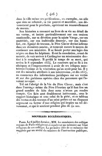 L'ami de la religion journal et revue ecclesiastique, politique et litteraire