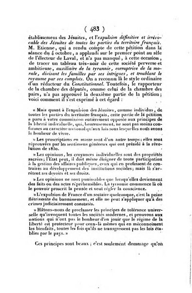 L'ami de la religion journal et revue ecclesiastique, politique et litteraire