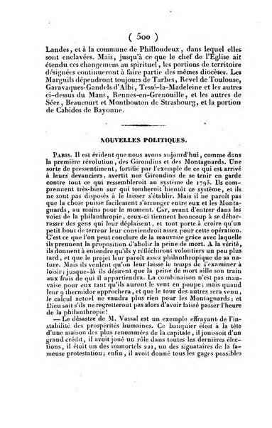 L'ami de la religion journal et revue ecclesiastique, politique et litteraire