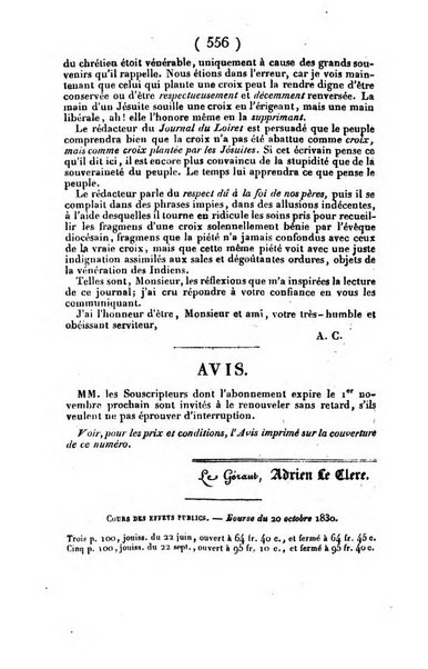 L'ami de la religion journal et revue ecclesiastique, politique et litteraire