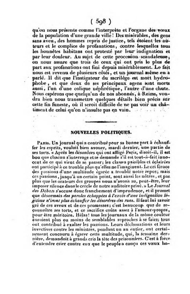 L'ami de la religion journal et revue ecclesiastique, politique et litteraire