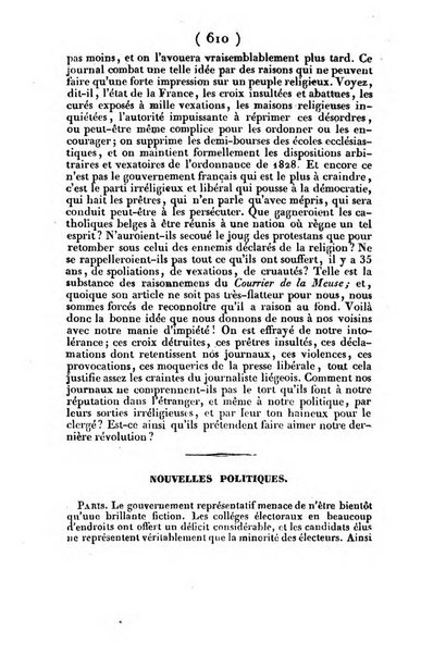 L'ami de la religion journal et revue ecclesiastique, politique et litteraire