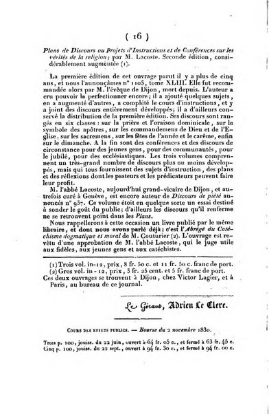 L'ami de la religion journal et revue ecclesiastique, politique et litteraire