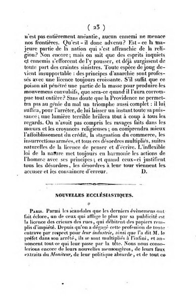 L'ami de la religion journal et revue ecclesiastique, politique et litteraire