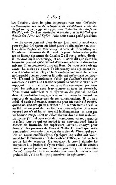 L'ami de la religion journal et revue ecclesiastique, politique et litteraire