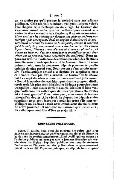 L'ami de la religion journal et revue ecclesiastique, politique et litteraire