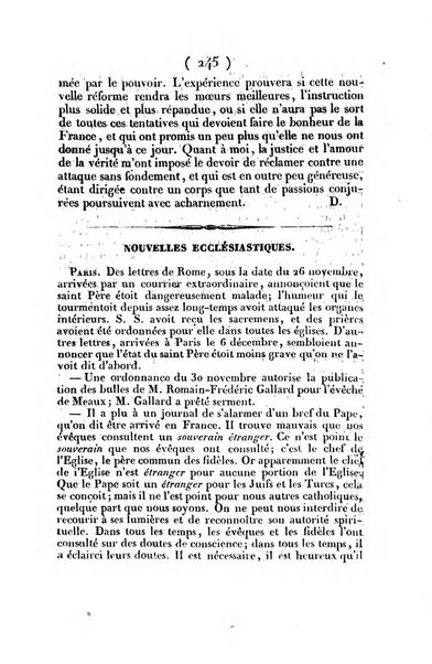 L'ami de la religion journal et revue ecclesiastique, politique et litteraire