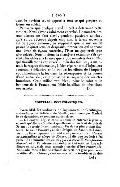 L'ami de la religion journal et revue ecclesiastique, politique et litteraire