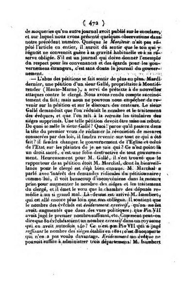 L'ami de la religion journal et revue ecclesiastique, politique et litteraire