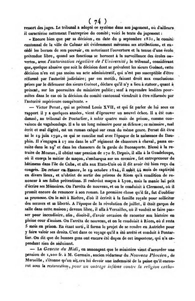 L'ami de la religion journal et revue ecclesiastique, politique et litteraire