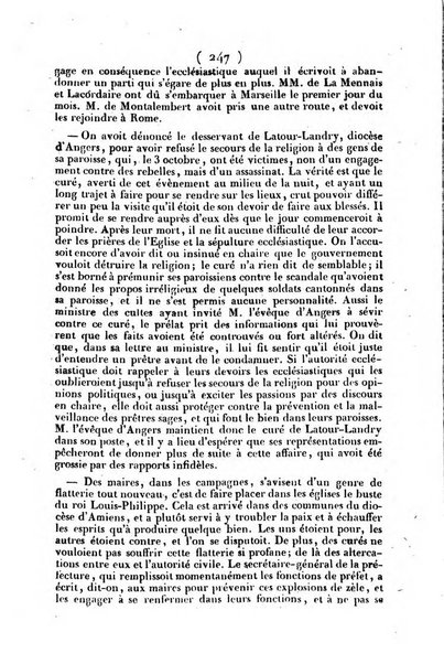 L'ami de la religion journal et revue ecclesiastique, politique et litteraire