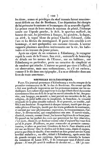 L'ami de la religion journal et revue ecclesiastique, politique et litteraire