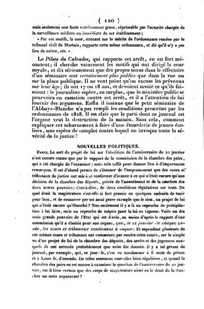 L'ami de la religion journal et revue ecclesiastique, politique et litteraire