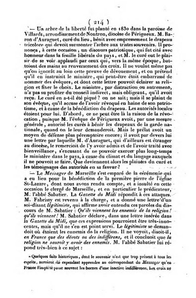 L'ami de la religion journal et revue ecclesiastique, politique et litteraire