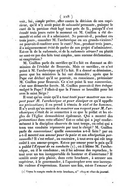 L'ami de la religion journal et revue ecclesiastique, politique et litteraire