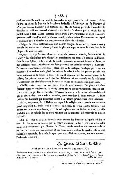 L'ami de la religion journal et revue ecclesiastique, politique et litteraire