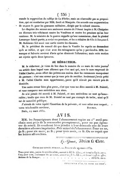 L'ami de la religion journal et revue ecclesiastique, politique et litteraire