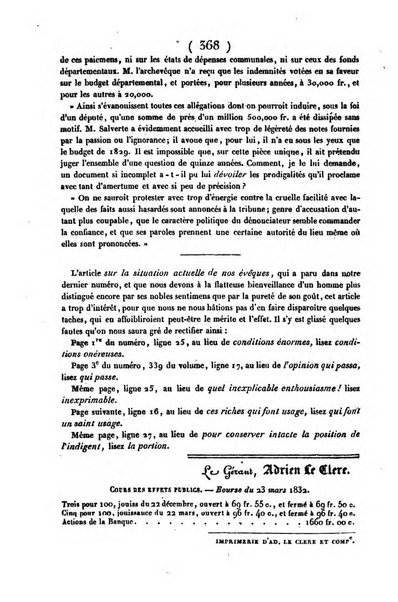 L'ami de la religion journal et revue ecclesiastique, politique et litteraire