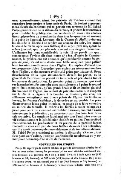 L'ami de la religion journal et revue ecclesiastique, politique et litteraire