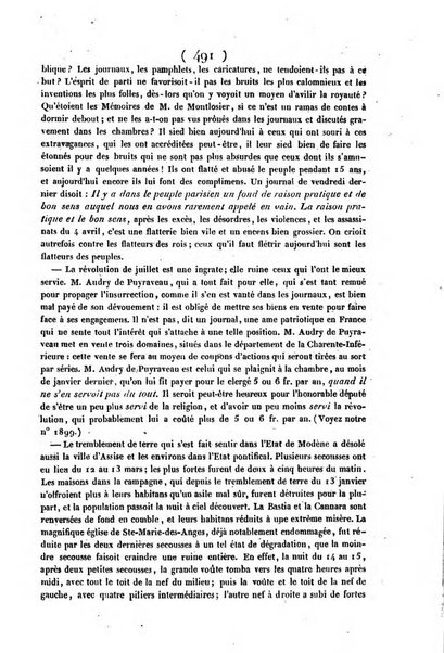 L'ami de la religion journal et revue ecclesiastique, politique et litteraire