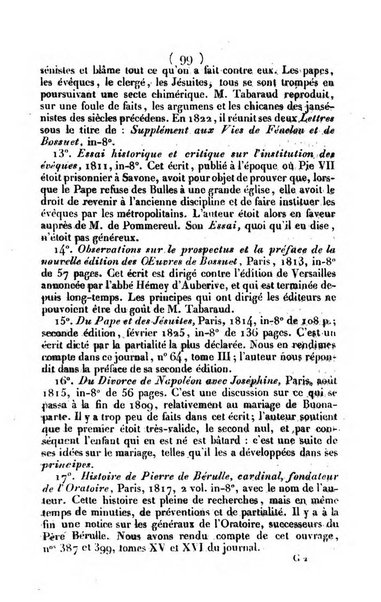 L'ami de la religion journal et revue ecclesiastique, politique et litteraire