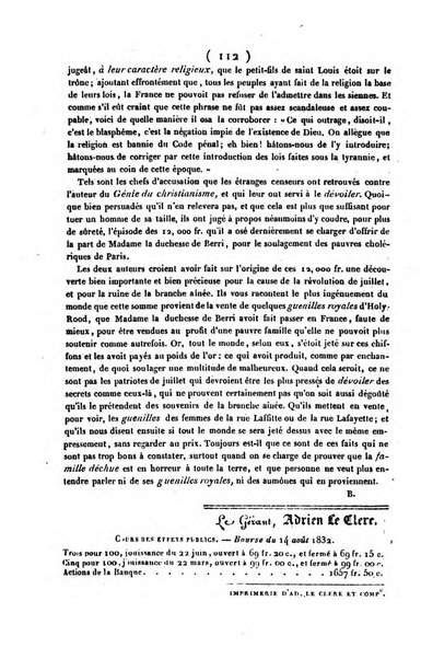 L'ami de la religion journal et revue ecclesiastique, politique et litteraire