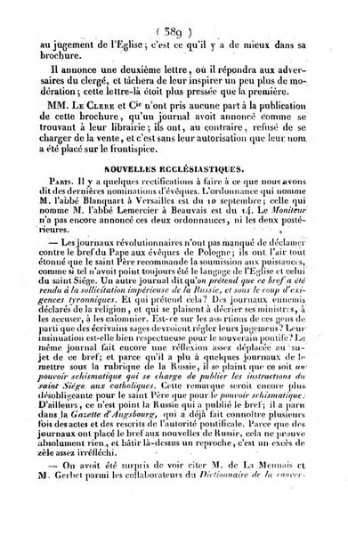 L'ami de la religion journal et revue ecclesiastique, politique et litteraire