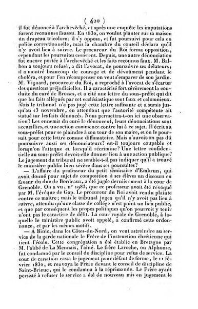 L'ami de la religion journal et revue ecclesiastique, politique et litteraire