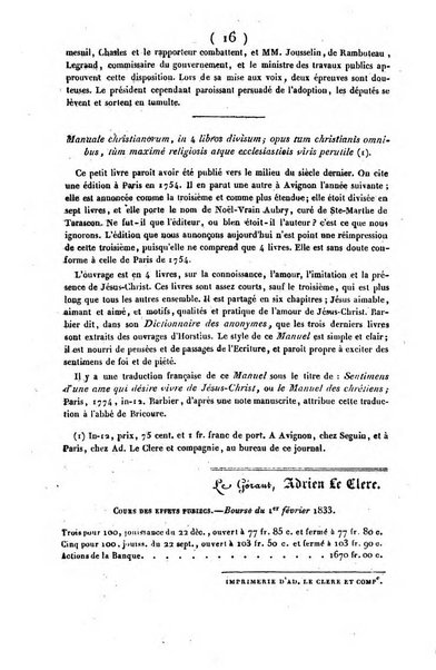 L'ami de la religion journal et revue ecclesiastique, politique et litteraire