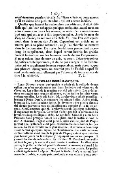 L'ami de la religion journal et revue ecclesiastique, politique et litteraire