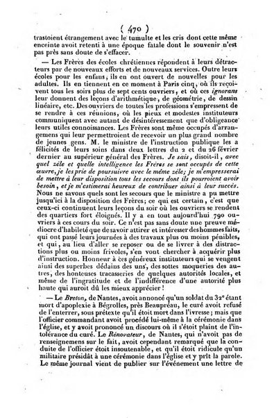 L'ami de la religion journal et revue ecclesiastique, politique et litteraire