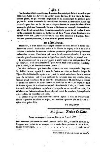 L'ami de la religion journal et revue ecclesiastique, politique et litteraire