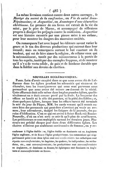 L'ami de la religion journal et revue ecclesiastique, politique et litteraire