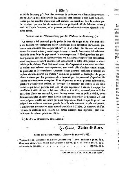 L'ami de la religion journal et revue ecclesiastique, politique et litteraire