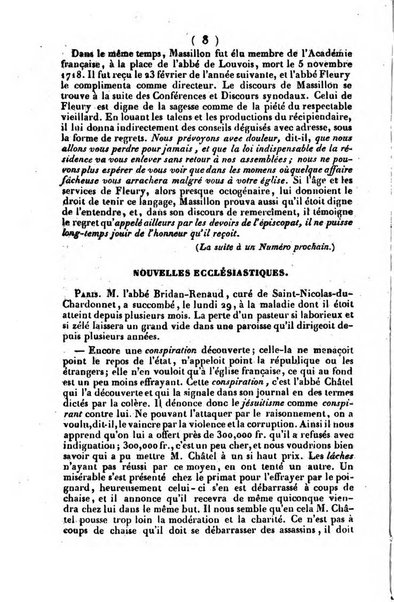 L'ami de la religion journal et revue ecclesiastique, politique et litteraire