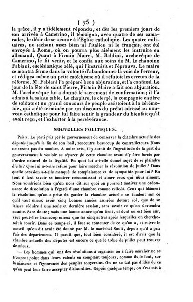 L'ami de la religion journal et revue ecclesiastique, politique et litteraire