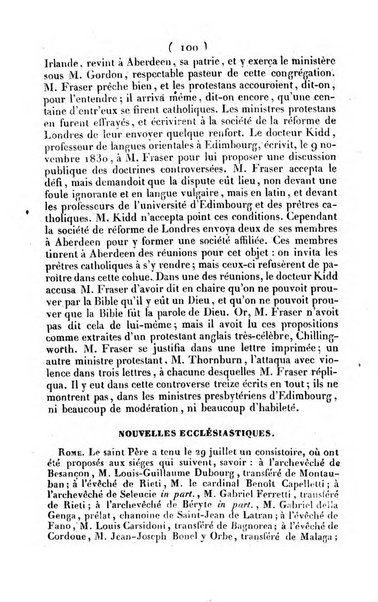 L'ami de la religion journal et revue ecclesiastique, politique et litteraire