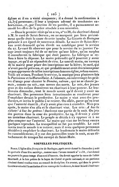 L'ami de la religion journal et revue ecclesiastique, politique et litteraire