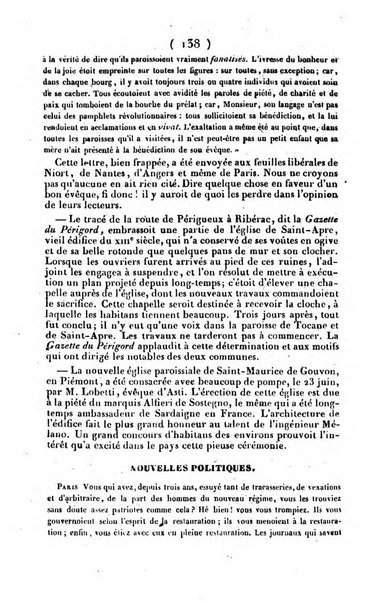 L'ami de la religion journal et revue ecclesiastique, politique et litteraire