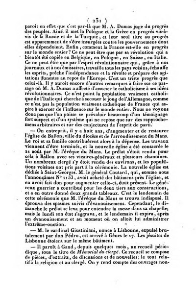 L'ami de la religion journal et revue ecclesiastique, politique et litteraire