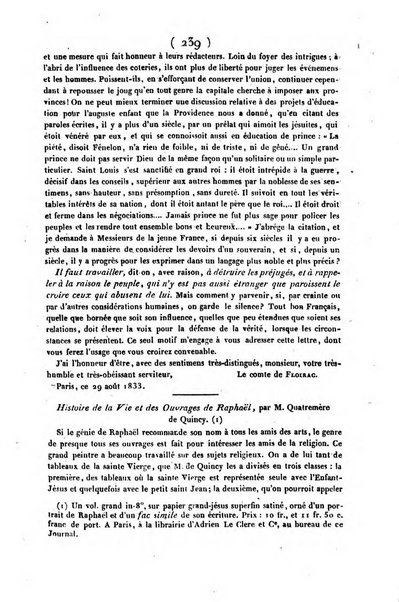 L'ami de la religion journal et revue ecclesiastique, politique et litteraire