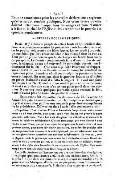 L'ami de la religion journal et revue ecclesiastique, politique et litteraire